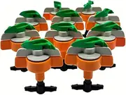 WOVSTNOV 10 Set 1/4 Adjustable Micro Spray Drip Irrigation Emitters Misting Heads Barbed Tee Fittings,Three-Way Atomizing Nozzle 1/4 Inch