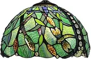 Tiffany Lamp Shade 12 Inches Wide Accessories Replacement, Only Dragonfly Stained Glass Lampshades, Seagrass Green Wheat Decorative Light Cover for Table Lamp Ceiling Pendant Light Desk KeYJ