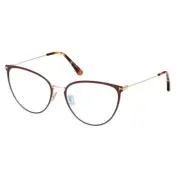 NEW TOM FORD FT5840-B 046 Matte Brown/Rose Gold/Clear Blue Light Block 56mm E...