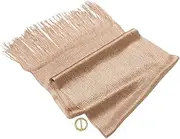 [Homoyoyo] Elegant Metallic Shawl for Women with Decorative Buckle and Tassels Shimmering Wrap for Formal Events Weddings Evening Parties and Dresses