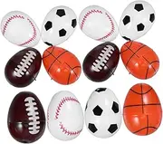 FOMIYES 12pcs Sports-themed Easter Eggs Soccer Basketball Volleyball Shaped Fillable Eggs Mini Empty Plastic Eggs for Easter Egg Hunt Party Favors Basket Fillers