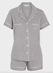 NEW PETER ALEXANDER PJ SET DREAMY BAMBOO JERSEY TOP & SHORTS GREY MARLE XL P$119