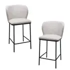 Raimon Furniture Set Of 2 Paolo Modern Boucle Fabric Kitchen Counter Bar Stool -