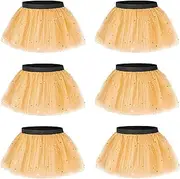 [Ibeauti] 6 Pack Runner Tutu Skirts Women Tulle Skirt 3 Layered Elastic Puffy Tutus 80s Halloween Costume