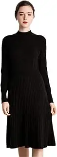 [Bewellan] Women Dress 100% Cashmere Knitted Pullover Winter Fashion Long Dresses Ladies Pashmina Knitwear Girl Dress