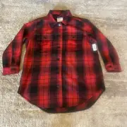 Old Navy Jacket Womens XL Red Black Buffalo Plaid Shacket Oversized Flannel