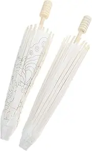 [Ipetboom] Diy Graffiti Umbrellas Boys and Girls Drawing Paper Parasols 2pcs Crafts