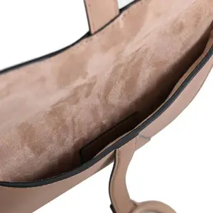 Christian Dior SADDLE 經典翻蓋釦式迷你腰包/胸口馬鞍包.裸粉