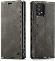 [LOLFZ] Wallet Case for Samsung Galaxy A52 4G/5G, Magnetic Flip Leather Case with RFID Block Card Slots Kickstand Shockproof Protective Cover Compatible with Samsung Galaxy A52 4G 5G - Coffee Brown