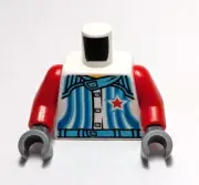 Lego - Minifigure Torso - Red White Blue, Star, Belt, Buttons