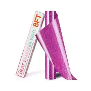HTVRONT Rose Red Glitter HTV Heat Transfer Vinyl Rolls - 10" x 8ft Rose Red G...