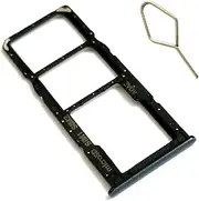 YESUN Dual Sim Card Tray and Micro SD Holder Slot Socket for Samsung Galaxy A71 SM-A715F N715U 4G LTE with Sim Card Open Eject Pin Part (Black)