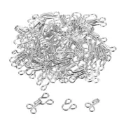 60pcs 17.5mm Sewing Hooks and Eyes Closure for Bra Trousers Skirt Dress, Silver
