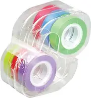 Lee Products Co. Removable Highlighter Tape, 1 Roll of Each of 6 Standard Colors, 1/2-Inch Wide x 720-Inch Long, With Dispenser (13888), Multi
