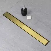 Linear Shower Drain 48" Gold | Stainless Steel | Tile Insert ‍