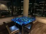 Agate Console Table Blue Agate Table Coffee Table Stone Dining Table Handmade