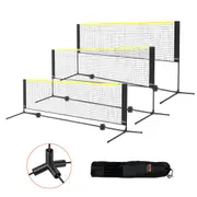 Badminton Net, Height Adjustable Volleyball Net, 10ft Wide Foldable Pickleball Net, Portable Easy Setup Tennis Net Set with Poles, Stand and Carry Bag, for Kids Backyard Game Indoor Outdoor