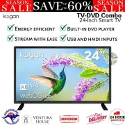 Kogan 24" LED WebOS ThinQ AI Smart TV & DVD Combo USB Home Theatre Entertainment