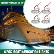 4pcs Universal Interior Boat Navigation Lights for Boat Kayak Yacht White