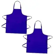 Extra Large Water Resistant Apron with 3 Pockets, XL to XXXL Blue (2 Pack)