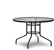 ALFORDSON Outdoor Dining Table Round, Garden Patio Furniture with Patio Desk for Outdoor Chairs, Indoor Bar Table for Patio, Garden, Lawn, Balcony and Swimming Pool Side, R90*70cm, Black