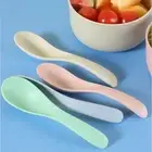 Flatware Kids Portable Soup Spoon Long Handle Tableware Wheat Straw