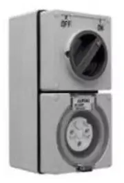 Clipsal 56-SERIES SWITCHED SOCKET 250V 3-Pins Round, Chemical Grey- 20A Or 32A