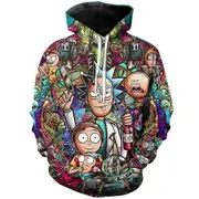 Rick and Morty digital printing sweater hooded men's sweater 3d digital printing sweater style 1 L