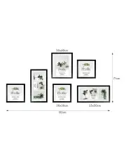 Deluxe Gallery Photo Wall Frame Set A - 6 Frames - Black
