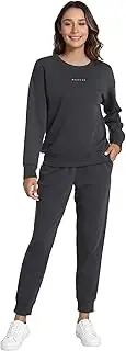 [WiWi] Womens 2 Piece Outfits Sweatsuit Crewneck Lounge Matching Sweat Sets Fall Fashion with Pockets Tracksuit S-XXL
