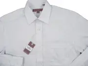 NEW $195 Hickey Freeman Dress Shirt! 17 Reg (35) White with Check Pattern