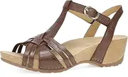 [Dansko] Tia Fisherman Wedge Sandal for Women - Contoured Footbed for All-Day Comfort and Support – Adjustable Hook & Loop Straps with Buckle Detail