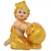 Gold Plated Krishna Idol Statue Figurine Showpiece Decorative Items for Home Dec