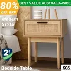 Artiss Rattan Bedside Table Drawers Side Table Shelf Storage Cabinet Nightstand
