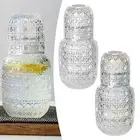 Bedside Water Carafe and Glass Set Night Glass Water Pitcher Set for Office