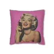 Pink Vintage Marilyn Monroe Style Decorative Pillowcase, Retro Home Decor