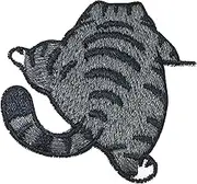 pipomama Cute Cat Climbing Iron On Patches for Clothing Embroidered Applique Patch Badge Sew On Emblem DIY Craft Iron on Patches (Grey)