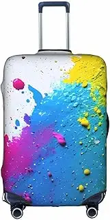 [FSCEV] 18-32 Inch Fashion Business Travel Paint Splatter Suitcase Cover, White, M