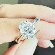 1.50 CTW Oval Moissanite Solitaire Engagement Ring 10K White Gold Wedding Ring
