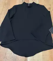 NWT Zara Basic Turtleneck Top Women's Small Black Back Zip Tunic