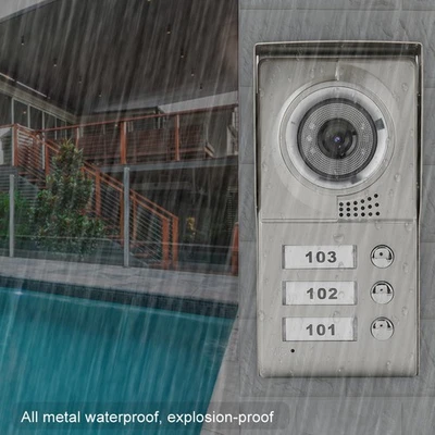 Apartment 3 Units Wired Video Door Phone Audio Visual Doorbell Intercom Entry