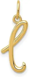 [JewelryWeb] Yellow Gold Letter L Initial Charm