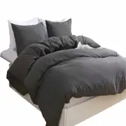 2000TC Ultra Soft Quilt Doona Duvet Cover Set Single Double Queen S King Dark Grey