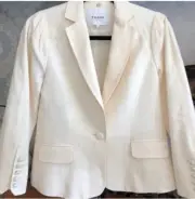 NWT Frame Bone White Linen Cotton Blazer 6