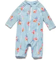 [ADAVERANO] Baby Girls Sunsuits/Swimsuits UPF 50+ One Piece L/S Rashguards