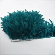YUMAO 2 Yards Mint Green Turkey Feather Fringe Ribbon Feathers for Crafts Marabou Feathers Trim Skirt Trims Wedding Feathers Decoration 0216 (Color : 29.Dark Green)