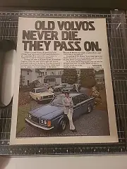 Volvo Bill Moser Print Ad 1980 8x11 Vintage Great To Frame