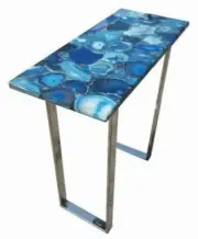 Blue Agate Console Table Handmade Furniture Agate Kitchen Countertop With Stand