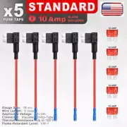 5 Sets Car Add-a-circuit Fuse TAP Adapter 10A Standard ATO ATC Blade Fuse Holder