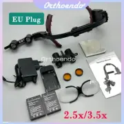 Dental LED Head Light Magnification Binocular Surgical Loupes Headlamp 2.5X/3.5X